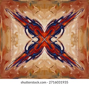 Patrón Abstractas con textura de pintura al óleo. Patrón de mariposa con motivo de Antiguas. Fondo decorativo del ornamento étnico. Textil, Fondo de pantalla, tela, alfombra, lona, bufanda, almohada, azulejo. Ilustración vectorial