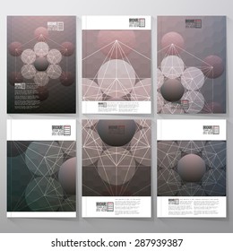 Abstract pattern on blurred hexagonal background, minimalistic geometric template. Brochure, flyer or report for vector business templates.
