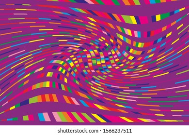 Abstract pattern on colorful backdrop. Ornate beautiful texture. Abstract colorful gradient. Graphic element. Modern pattern. Ornate fabric design. Geometric style. Line art poster on blue background