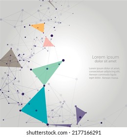 Abstract pattern on colorful backdrop. Global communication network. Business network concept. Vector line illustration and technology cover