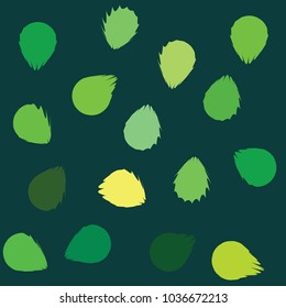 Abstract pattern on a dark green background with bright yellow green leaves