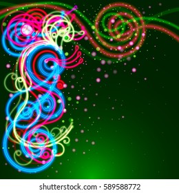 Abstract pattern on a dark green background