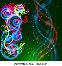 Abstract pattern on a dark green background