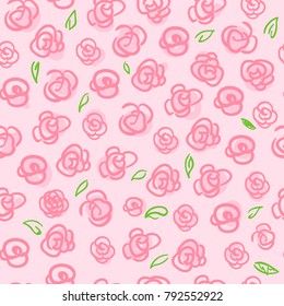 
abstract pattern on a gently pink background, roses. Lovely mattern for fabrics, textiles, clothes, wrapping paper, web, covers for teleon, diaries, bed linen.