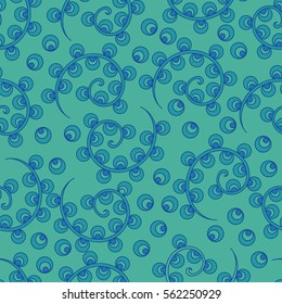 Abstract pattern on green background. Indian seamless pattern, vector 