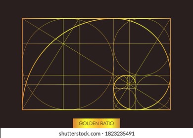 Abstract pattern on light backdrop. Golden ration. Abstract geometry. Vector illustration.