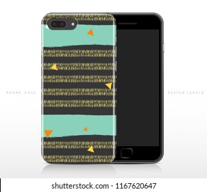 Abstract Pattern on Phone Case Template : Vector Illustration