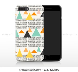 Abstract Pattern on Phone Case Template : Vector Illustration