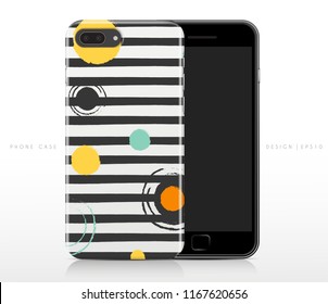 Abstract Pattern on Phone Case Template : Vector Illustration