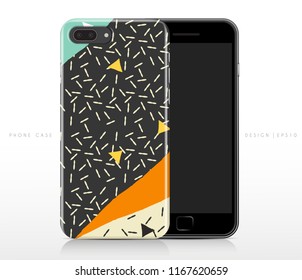 Abstract Pattern on Phone Case Template : Vector Illustration