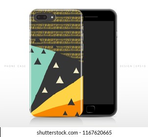 Abstract Pattern on Phone Case Template : Vector Illustration