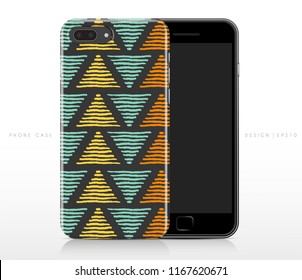 Abstract Pattern on Phone Case Template : Vector Illustration