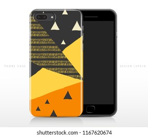 Abstract Pattern on Phone Case Template : Vector Illustration