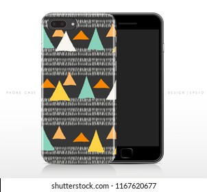 Abstract Pattern on Phone Case Template : Vector Illustration