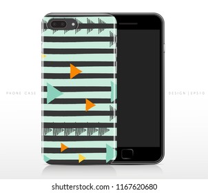 Abstract Pattern on Phone Case Template : Vector Illustration