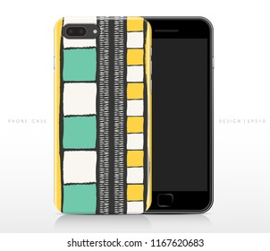 Abstract Pattern on Phone Case Template : Vector Illustration