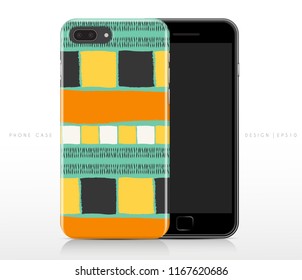 Abstract Pattern on Phone Case Template : Vector Illustration