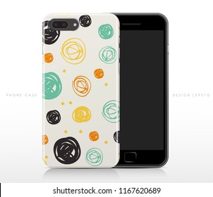 Abstract Pattern on Phone Case Template : Vector Illustration