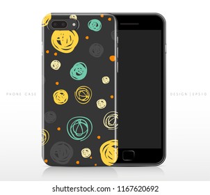 Abstract Pattern on Phone Case Template : Vector Illustration