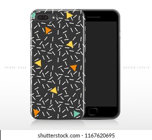 Abstract Pattern on Phone Case Template : Vector Illustration