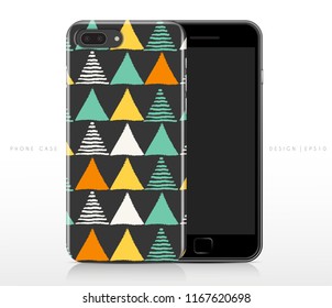 Abstract Pattern on Phone Case Template : Vector Illustration