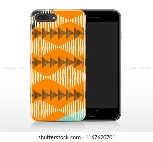 Abstract Pattern on Phone Case Template : Vector Illustration