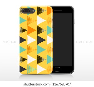 Abstract Pattern on Phone Case Template : Vector Illustration