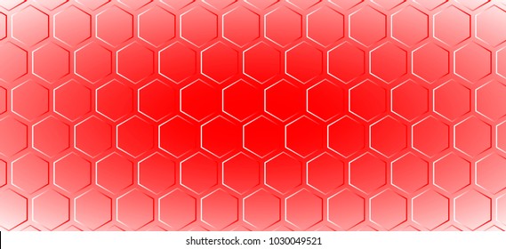 Abstract pattern on a red background of honeycombs.
