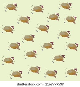 Abstract pattern on a yellow background with figures, elements of dots, pattern in the form of food, dumplings, marble chips, pattern on the wall, wallpaper