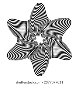 Abstract pattern. Optical illusion. Black vector illustration isolated on white background.