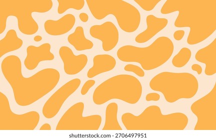 Patrón Abstractas de Formas anaranjadas en forma de ameba sobre un fondo beige claro.