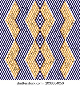 Patrón abstracto con franjas naranja y azul. Ilustración vectorial sin inconvenientes, eps 10.