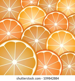 Abstract with pattern oranges slices from background