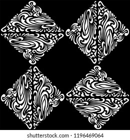 Abstract Pattern in Oriental Style Bright pattern of flowing lines The unusual idea of packaging, tiles, wallpaper, textiles Handmade
