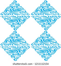 Abstract Pattern in Oriental Style Bright pattern of flowing lines The original idea of packaging, tiles, wallpaper, textiles Handmade