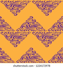 Abstract Pattern in Oriental Style Bright pattern of flowing lines The unusual idea of packaging, tiles, wallpaper, textiles Handmade. Ethnic Simplis Pattern.