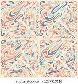 Abstract Pattern in Oriental Style. Bright pattern of flowing lines. The unusual idea of packaging, tiles, wallpaper, textiles. Handmade.