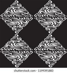 Abstract Pattern in Oriental Style Elegant pattern of flowing lines The idea of packaging, tiles, wallpaper, textiles Handmade