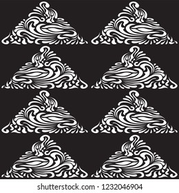 Abstract Pattern in Oriental Style Elegant pattern of flowing lines The unusual idea of packaging, tiles, wallpaper, textiles Handmade