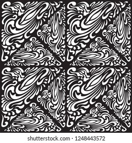 Abstract Pattern in Oriental Style Elegant pattern of smooth elements The idea of packaging, tiles, wallpaper, textiles Handmade