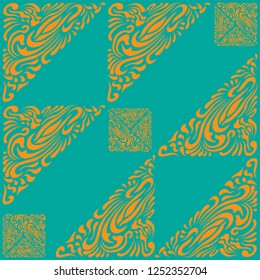 Abstract Pattern in Oriental Style. Elegant pattern of smooth elements. The unusual idea of packaging, tiles, wallpaper, textiles. Handmade.