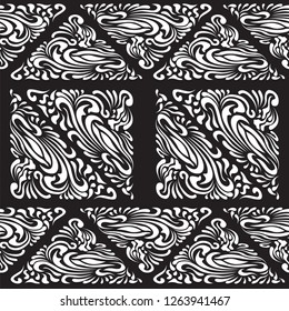 Abstract Pattern in Oriental Style. Elegant pattern of flowing lines. The idea of packaging, tiles, wallpaper, textiles. Handmade.