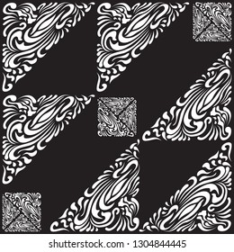 Abstract Pattern in Oriental Style. Elegant pattern of flowing lines. The idea of packaging, tiles, wallpaper, textiles. Handmade.