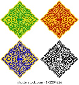 Abstract pattern in oriental style. The illustration on a white background.