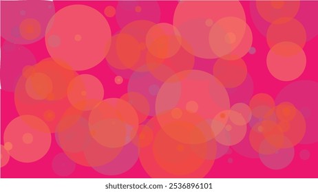 Abstract pattern of overlapping circles in pink, orange, and red on a gradient background. Smooth texture and warm mood, ideal for vibrant designs and backgrounds