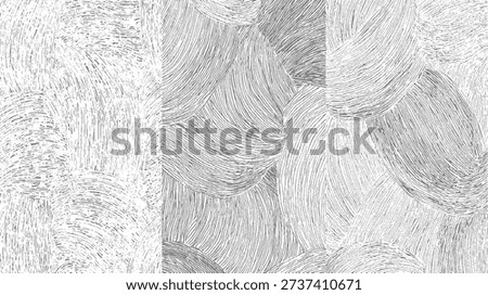 Abstract pattern of overlapping curved and straight grey lines on white background texture