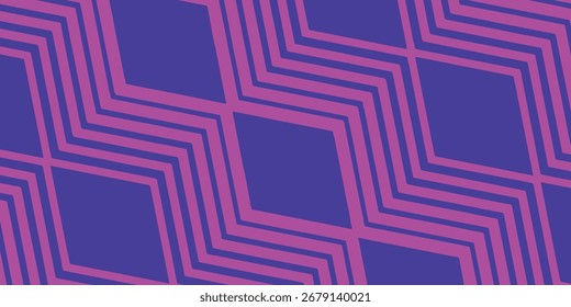 Abstract pattern of overlapping, diagonal, zig-zag lines creating diamond shapes in shades of purple and magenta.