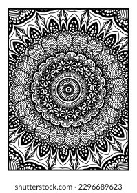 página de patrón abstracto para colorear antiestrés | Página de libro de diseño de estilo de diseño de floral decorativo 