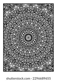 abstract pattern page for antistress coloring | Decorative floral mehndi design style coloring book page 