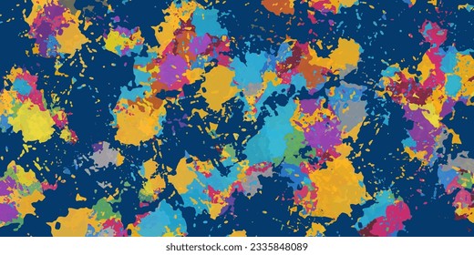 abstract pattern of paint spray splashes on colored background
